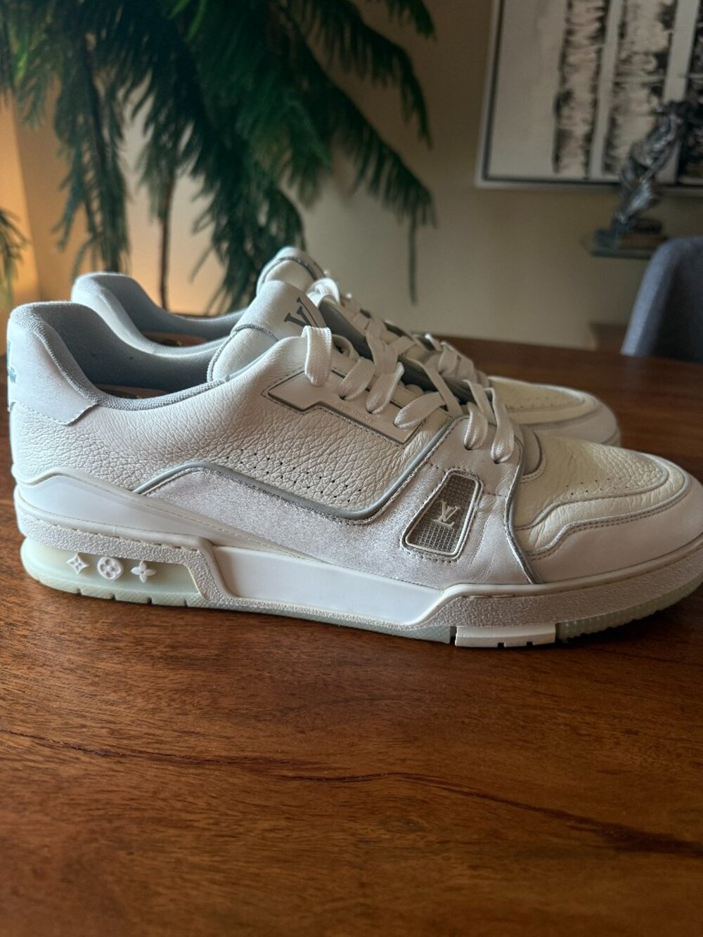 Louis Vuitton White Signature Trainers - Size 12